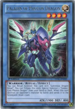 Paladin of Photon Dragon - LVAL-EN045 - Rare - 1st Edition - Lightly Played - Image 1