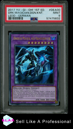 DRK.MAGICIAN.DGN.KNT. LEDD YU-GI-OH LEG DRAGONS/ATLANTIS DECK 2017 DEA00 PSA 9 - Image 1