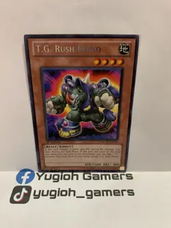 Yu-Gi-Oh T.G. Rush Rhino EXVC-EN021 Rare 1st Edition Played - Image 1