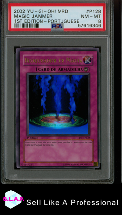 MAGIC JAMMER 1ST EDITION-PORTUGUESE YU-GI-OH! MRD-METAL RAIDERS 2002 P128 PSA 8 - Image 1