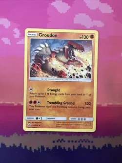 Pokemon Card Groudon Cosmic Eclipse Rare 113/236 Near Mint - Image 1