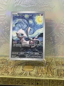 Pokemon × Van Gogh Mew with The Starry Night HANDMADE CUSTOM CARD - Image 1