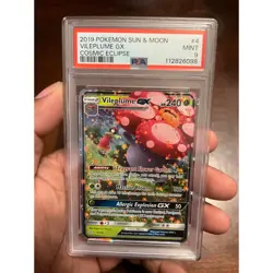 POKEMON 2019 Sun Moon Cosmic Eclipse VILEPLUME GX #4 PSA 9 Mint RARE - Image 4