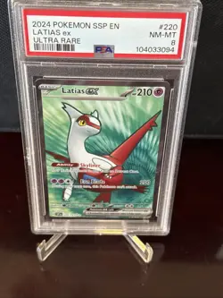 2024 POKEMON SSP EN-SURGING SPARKS ULTRA RARE #220 LATIAS EX PSA 8 - Image 2