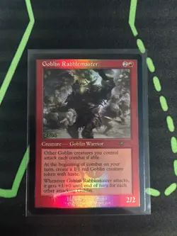 MTG Magic The Gathering Goblin Rabblemaster Foil Retro Frame Promo Commander 30t - Image 1
