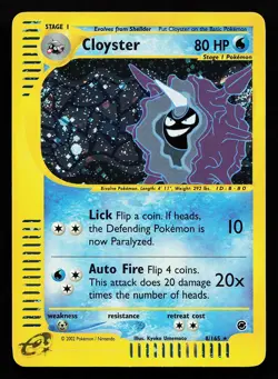 Cloyster 8/165 Holo Rare Expedition Pokemon Card - Image 1