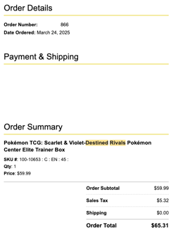DESTINED RIVALS POKEMON CENTER ETB - Image 4