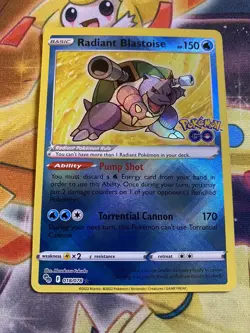 Radiant Blastoise 018/078 Holo Radiant Rare - 2022 Pokemon GO NM - Image 1