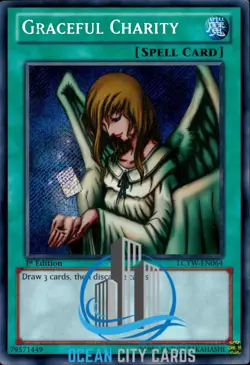 Yugioh Graceful Charity Secret Rare 1st Edition LCYW-EN064 - Image 1