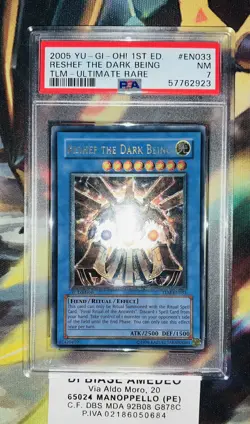 YU GI OH PSA 7 RESHEF THE DARK BEING TLM-EN033 1st EDITION ULTIMATE RARE 2005! - Image 2