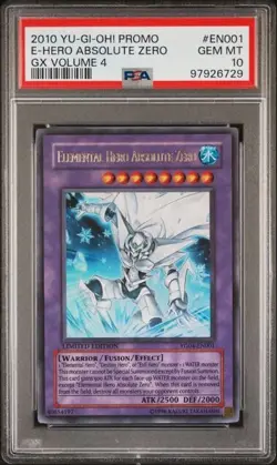 Yugioh PSA 10 GEM MINT Elemental Hero Absolute Zero YG04-EN001 Ultra Rare POP 7! - Image 1