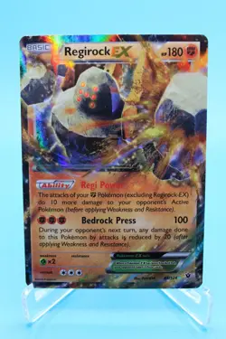 Pokemon TCG 2016 Regirock EX 43/124 Fates Collide Holo LP - Image 1