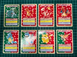 1995 Pokemon Card Top Sun 8 Card Lot Japanese 7x Blue 1x Green Charizard Pikach - Image 1