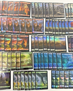 MTG Final Fantasy Full Art Foil Lands Set - 130x Card Lot Magic Gathering Series - Image 3