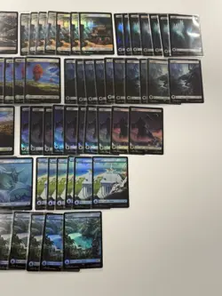 MTG Final Fantasy Full Art Foil Lands Set - 130x Card Lot Magic Gathering Series - Image 5