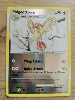 Pokemon Pidgeotto Reverse Holo Card 58/132 D&P Secret Wonders NM Condition - Image 1