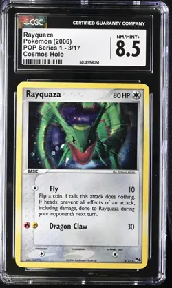 Rayquaza 3/17 Pop Series 1 Holo Rare CGC 8.5 NM/MINT+ Promo Pokemon Card 2006 - Image 1