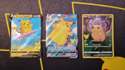 Pokemon TCG x3 CARDS PIKACHU Celebrations 25th BUNDLE-Surfing Pikachu VMAX+FA - Image 1