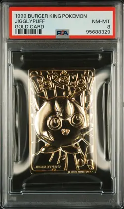 1999 BURGER KING POKEMON GOLD CARD JIGGLYPUFF NEAR MINT PSA 8 - Image 1