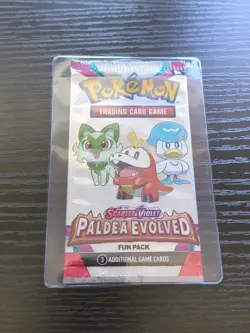 Pokemon TCG Paldea Evolved Fun Pack 3 Cards Sealed - Image 1