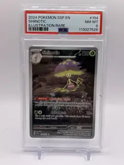 2024 POKEMON SSP EN-SURGING SPARKS ILLUSTRATION RARE #194 SHIINOTIC PSA 8 - Image 1