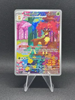 Pokemon TCG Sawsbuck Scarlet & Violet Temporal Forces Holo Card 166/162 - Image 1