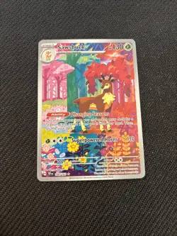 Pokemon TCG Sawsbuck Scarlet & Violet Temporal Forces Holo Card 166/162 - Image 1