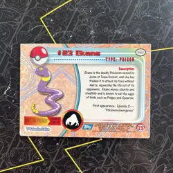 EKANS #23 - BLUE Logo - NON-HOLO - SERIES 1 - TOPPS Pokemon Card - Image 2