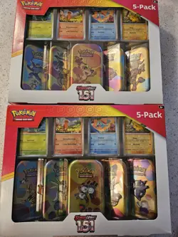 Pokemon 151 Costco 5 Pack Mini Tins x 2 (Both Designs) - 100% Trusted UK Seller - Image 1