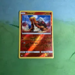 LP Pokemon Torkoal - 23/149 - Common - Reverse Holo Lightly Played Sun & Moon Ba - Image 1