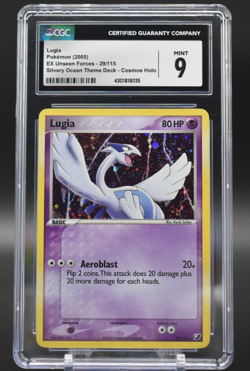 2005 Pokemon EX Unseen Forces Cosmos Holo Swirl #29 Lugia CGC 9 - Image 1