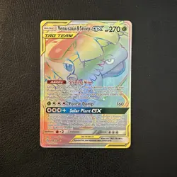 Pokemon TCG Venusaur & Snivy GX Cosmic Eclipse Rainbow Rare 249/236 - Image 1