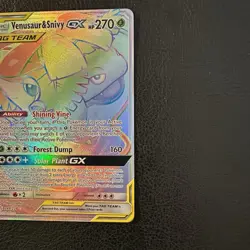 Pokemon TCG Venusaur & Snivy GX Cosmic Eclipse Rainbow Rare 249/236 - Image 3