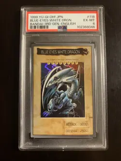 YUGIOh Japan Bandai 3rd Generation Blue Eyes White Dragon English Psa 6 - Image 1