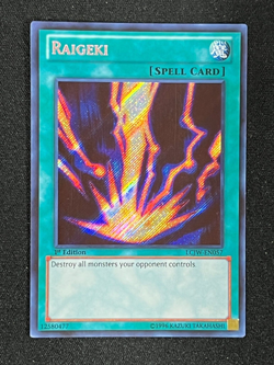 Yugioh Raigeki LCJW-EN057 Secret Rare 1st Ed VLP - Image 1