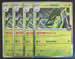 Team Rocket's Spidops X4 Holo 20/182 Destined Rivals Playset Pokemon TCG NM - Image 1