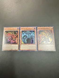 Yu-Gi-Oh! Set of Egyptian God Cards (Obelisk, Ra, Slifer) Legendary NM EGO1 EGST - Image 1