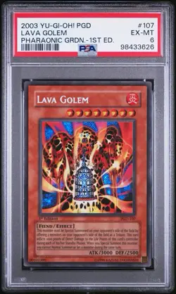 YU GI OH PSA 6 LAVA GOLEM PGD-107 1st PHARAONIC GUARDIAN ENGL 2003! - Image 1