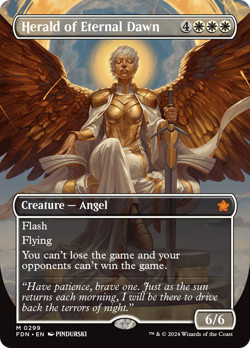 Herald of Eternal Dawn (Borderless) [Foundations] Lightly Played - Image 1