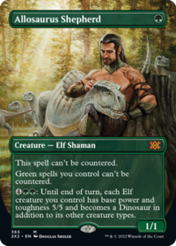 MTG Allosaurus Shepherd - Foil - Borderless, Light Play, English Double Masters - Image 1