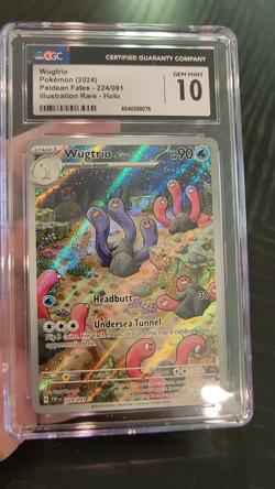 WUGTRIO - CGC GEM 10 - 2024 Pokemon Paldean Fates - HOLO - Illustration Rare 224 - Image 2