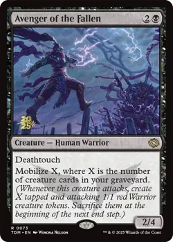 Avenger of the Fallen [Tarkir: Dragonstorm Prerelease Promos] Foil Near Mint - Image 1