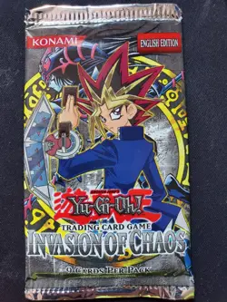 YUGIOH INVASION OF CHAOS Unlimited Edition Sealed BOOSTER PACK - Image 1