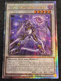Yugioh T.G. Over Dragon AGOV-EN035 Quarter Century Secret Rare 1st Ed NM - Image 1