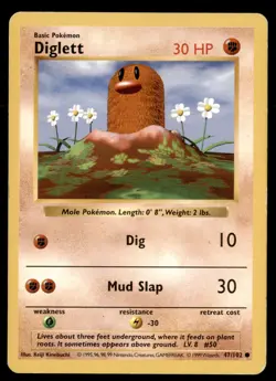 Pokemon Card Shadowless Diglett Base Set 47/102 PLAYED Non-Holo Common TCG!!!!!! - Image 1