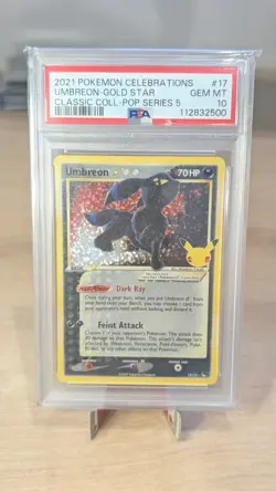 PSA 10 Umbreon 17/17 Gold Star Classic Collection Celebrations Pokemon Card - Image 1