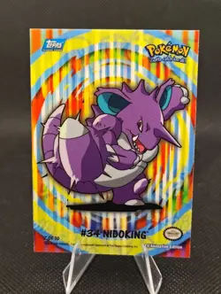 Pokemon TCG Topps S2 - Nidoking #34 2 of 10 LP TV Animation Sticker Puzzle Card - Image 1