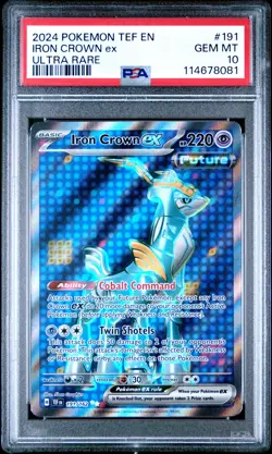 2024 POKEMON TEF EN-TEMPORAL FORCES ULTRA RARE #191 IRON CROWN EX PSA 10 - Image 1