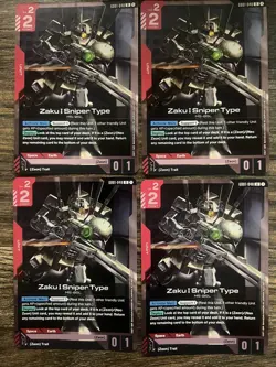 GUNDAM TCG CARD GAME ZAKU I SNIPER TYPE GD01-048 R Playset - 4 cards - Image 1