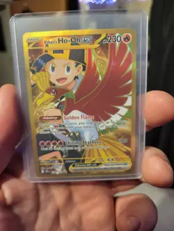 Pokemon TCG Destined Rivals Ethan's Ho-Oh EX Card 239/182 Gold Hyper Rare - Image 1
